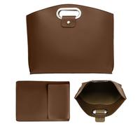 Genérico Waterproof Portable Backpack | PU Leather Wallet,Portable Travel Bag Set | For Men Workplace Travel School College Teacher Nurse Traveler, coffee, Consulte la descripción