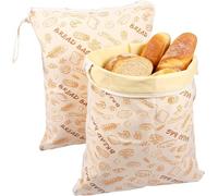 Generico Wax Cloth, Bread Bag, Reusable Linen Cotton Bread Bag for Storing and Keeping Fresh Bread, Natural Beeswax, 2 Pieces, 43cm×33cm, a, Fashion