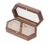 Generico Wedding Ring Boxes for Ceremony | Double Wooden Box, for Weddings, Engagements, Anniversaries, Special Occasions, Couples