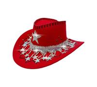 Generico Western Cowboy Hat - Star Rhinestone Headpiece | Cowboy Hat with Rhinestone Star | for Themed Events, Parties, Christmas, Halloween, Clubs