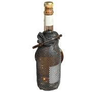 Genérico Wine - 17.72 Inch | Nylon Resin Rhinestones - 153g Elegant Mesh Wine Carrier with Handle Ideal for Weddings, Parties, Travel, Picnic, Decoration, Black, Consulte la descripción, See