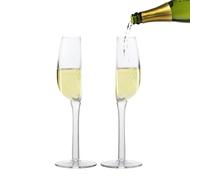 Genérico Wine Glass: Long Stem, Wine Glasses | 2x Red Wine Glass, Half Wine Glass with a Long Stem, Creative Half Half Wine Glass for Home, Cafe, Restaurant