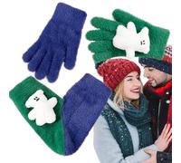 Generico Winter Warm Gloves for Couple, Gloves that Love to Hold Hands in Cold Weather - Elegant Pair with Touch Screen 2 People Couples and Lovers