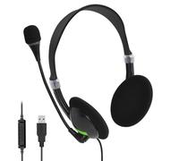 Generico Wired USB Headphones - Digital Headphones Flexible Microphone Arm 24x19cm, Wearable Staff, Speech Capture with Reduced Noise, Lightweight and Comfortable Design | Companion pr