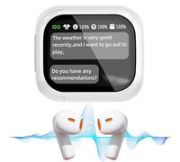 Genérico Wireless Translator Earbuds - Noise Cancelling Earbuds, LCD Touch Display, Real Time Language Translation, Smart Earphones for Multilingual Communication, Learning on The Go