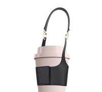 Genérico with Water Bottle - Leather for Hiking | Adjustable PU Leather for Milk and Coffee Tea Cup with Magic Sticker, White Stitching and Heat Preservation