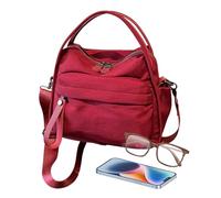 Generico Women's Bags - Pure Large Zip | Elegant Bag with Soft Top Package Harness - For Girls Daily for School Work College Weekend, Wine Red, riferimento alla descrizione