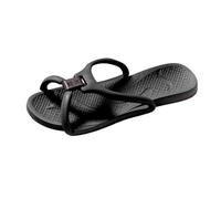Generico Women's Beach Slippers - Women's Summer Transparent Jelly Effect, Soft Strap, Free Toe, Thin Sole, White Green, Beach Pool, Weekend Case, Cool Footwear, Black, 8.5 UK