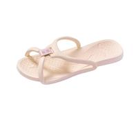 Generico Women's Beach Slippers - Women's Summer Transparent Jelly Effect, Soft Strap, Free Toe, Thin Sole, White Green, Beach Pool, Weekend Case, Cool Footwear, beige, 5 UK