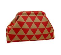 Generico Women's Clutch Handbag | Nylon Polyester Crochet Craft 30 x 9 x 20 cm Lightweight 220 g Woven Construction | Dumpling Shape Triangular Striped Texture Wrist Carry Purse | Summer Beach Leisure