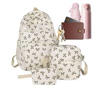 Generico Women's Fashion Backpack with Bow for University, Large School Backpack Organizer Makeup for Teachers Travel Weekend Daily Use, White, Please refer to the description, Please refer to