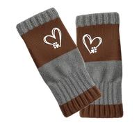 Genérico Women's Fingerless Gloves,Cold Weather Mitt with Heart Embroidery And Splice,Knitted Warm Mittens | for Cycling Driving Camping Motorcycling Hiking