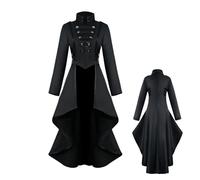 Generico Womens Gothic Coats Coat - Swallowtail Long Trench Coat - Renaissance Steampunk Jacket Vintage Renaissance Coat Long Victorian Dovetail Trench Coat