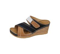 Generico Women's High Wedge Sandals - Elegant Summer Sandal to the Slave, brown, 8.5 UK