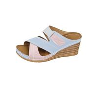 Generico Women's High Wedge Sandals - Elegant Summer Sandal to the Slave, Sky Blue, 9.5 UK