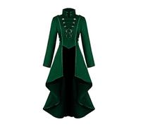 Generico Womens Ladies Gothic Coat,Swallowtail Long Trench Coat - Renaissance Steampunk Jacket,Vintage Renaissance Jacket,Victorian Dovetail Long Trench Coat