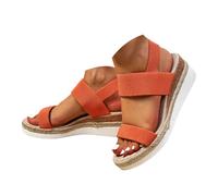 Genérico Women's Sandals Women's Comfortable Sandals, Women's Summer Esparto Sole Calzar Thick Platform Modern Casual Style Mediterranean for Holidays Beach Comfortable Non-Slip, orange, 5 UK