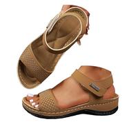 Genérico Women's Sandals Women's Comfortable Sandals, Women's Summer Sandals Single Strap Breathable Non-Slip Thick Sole Ergonomic Design Minimalist Solid Colour, brown, 6 UK
