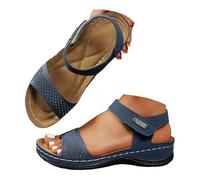 Genérico Women's Sandals Women's Comfortable Sandals, Women's Summer Sandals Single Strap Breathable Non-Slip Thick Sole Ergonomic Design Minimalist Solid Colour, blue, 7 UK