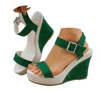 Genérico Women's Sandals Women's Comfortable Sandals, Women's Summer Sandals Single Strap Non-Slip Lightweight Soft Cushioning Breathable Trend 2026 For Holiday, green, 9.5 UK