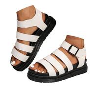 Genérico Women's Sandals Women's Comfortable Sandals, Women's Summer Sandals Single Strap Soft Material Non-Slip Thick Sole Ergonomic Design Minimalist Solid Colour, white, 5 UK