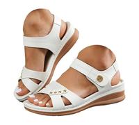 Genérico Women's Sandals Women's Comfortable Sandals, Women's Summer Sandals Single Strap Summer 2026 Thick Sole Classic Style Quick Dry Wear-Resistant Flexible, white, 8.5 UK