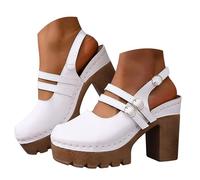 Genérico Women's Sandals Women's Comfortable Sandals, Women's Summer Sandals Single Strap Thick Sole Classic Style Quick Dry Wear-Resistant Lightweight Do Not Rub Classic Style, white, 4 UK