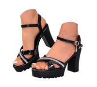 Genérico Women's Sandals Women's Comfortable Sandals, Women's Summer Sandals Single Strap Thick Sole Soft Material Vintage Style Quick Dry Wedge Heel Lightweight No Rubbing Classic, Black/White, 7 UK