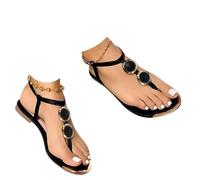 Genérico Women's Sandals Women's Comfortable Sandals, Women's Summer Thin Sole Lightweight Quick Drying Flexible Lightweight Retro Vintage Y2K Youth Non-Slip Versatile, Black/White, 9.5 UK