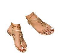 Genérico Women's Sandals Women's Comfortable Sandals, Women's Summer Thin Sole Lightweight Quick Drying Flexible Lightweight Retro Vintage Y2K Youth Non-Slip Versatile, gold, 9 UK
