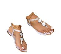 Genérico Women's Sandals Women's Comfortable Sandals, Women's Summer Thin Sole Lightweight Quick Drying Flexible Lightweight Retro Vintage Y2K Youth Non-Slip Versatile, white, 9.5 UK