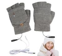 Genérico Women's Thermal Gloves, Electric Thermal Gloves, for Cold Weather Heated by USB, Ski Gloves with Full and Half Fingers, Hand Warmers, Warm Gloves for Cycling