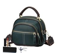 Generico Women's Tote Bag - Polyester PU 22 x 19 x 13 cm, Shoulder Bag, Design with Adjustable Shoulder Strap | Multi Compartment Storage Bag, Travel for Shopping, Holidays, Commuters, Green,