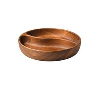 Generico Wooden Bowls - Rustic 2 Compartment | Snack Holder Serving Bowls for Party, Cookies, Candy, Dried Fruit, Cherry | Kitchen Counter, Party, Home Office, Bar, Restaurant