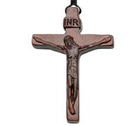 Genérico Wooden Crucifix Necklace for Men - Vintage Wooden Cross Pendant, Natural Handmade Religious Jewelry, Adjustable Cord Design Spiritual Accessory/For Daily Wear Faith