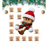Genérico Wooden Figures, Doll with 12 Magnetic Expressions | Possible Artistic Figure with Moving Legs, Hat and Scarf, for Children Birthday Christmas Shelf Home Fireplace Dashboard