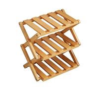 Generico Wooden Shoe Rack - 3 Tier Organizer 37x26x26cm, Expandable Adjustable Foldable Design | Entrance Closet for Family Friends, Students, Men, Women, Home, Office, Study, Natural Wood,