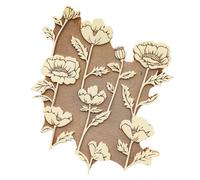 Generico Wooden Stamps - 21 x 22 x 1 cm, Craft Stamps, Large Design | Safe Handle Indicator, Botanical, Can be Painted with Acrylic for Card Making, PE Markers