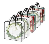 Genérico Wreath Storage Container - 26 X 26 X 8.7 Inches Large Round Holiday Decor Organizer, Waterproof Artificial Xmas Halloween Decorations Ornaments Round Circular Container With Carry Handles