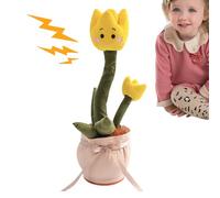 Generico Wriggle Singing Flower Plushes, Musical Educational Fun, Pink Interactive Musical USB Charging for Children Girls