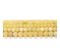 générique 1 Strand Light Yellow Lemon Jade Matte Natural Stone Chalcedony Round Beads Spacer Loose Beads for Jewellery Making DIY Bracelet Cute and Professional