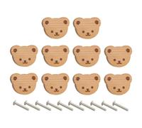 Générique 10 Piece Bear Design Cabinet Drawer Handles - Wooden Dresser Handles and Knobs - Decorative for Kitchen Bathroom Cabinet Door