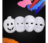 Générique 10pcs DIY Hand Painted Blank Paper Paste for Halloween Ball Mask Party Decorations