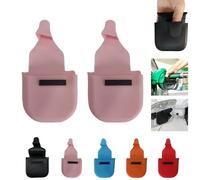 Générique 2 x Reusable Fuel Pump Gloves, Black Silicone Fuel Gloves with Magnetic Holder, Comfortable Protective Gloves for Pumping Gas