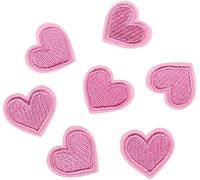 générique 20Pcs/Lot Appliques Love Heart Embroidered DIY Sewing Iron On Clothes Badge Sticker 20Pcs/Lot (Pink) Easy Operation