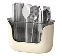 Générique 3 Compartment Utensil Holder | 3 Compartment Cooking Silverware Caddy with Water Drainage | 24 x 11 x 15 cm Transparent Flatware Silverware Efficient Organization Bin Holder For Flops