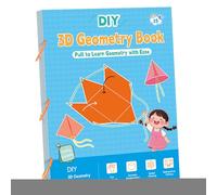Générique 3D Geometry Learning Book, Interactive Math Textbook, 9x7 inches Primer with Woven String, Educational Study Guide, 3D Manual with Touch Build, Learning Tool for Boys and Girls