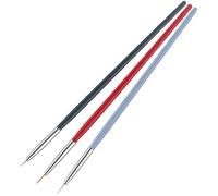 Générique 3Pcs/Set Nail Art Paint Brushes Superfine Crystal Acrylic Liner Pen Nail Brush Kit with Soft Bristle Plastic Handle and Synthetic Fibers Head