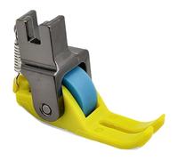 Générique 4 × 1.5 cm Roller Presser Foot Soft Feed Narrow Roller Presser Foot Sewing Machine Accessories Reduce Friction for Denim Leather and Heavy Fabric, yellow, Se référer au descriptif, Refer to