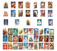 Générique 50X Christmas Greeting Cards, Vintage Holiday Postcard Set, Perfect for Sending Warm Wishes to Friends and Family During the Festive Season
